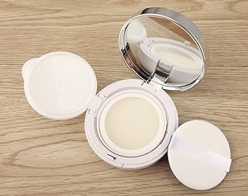 JQYXSS Make-up Powder Container Air Cushion Foundation BB Cream BoxLuxurious White gold edge Lids Portable Air Cushion