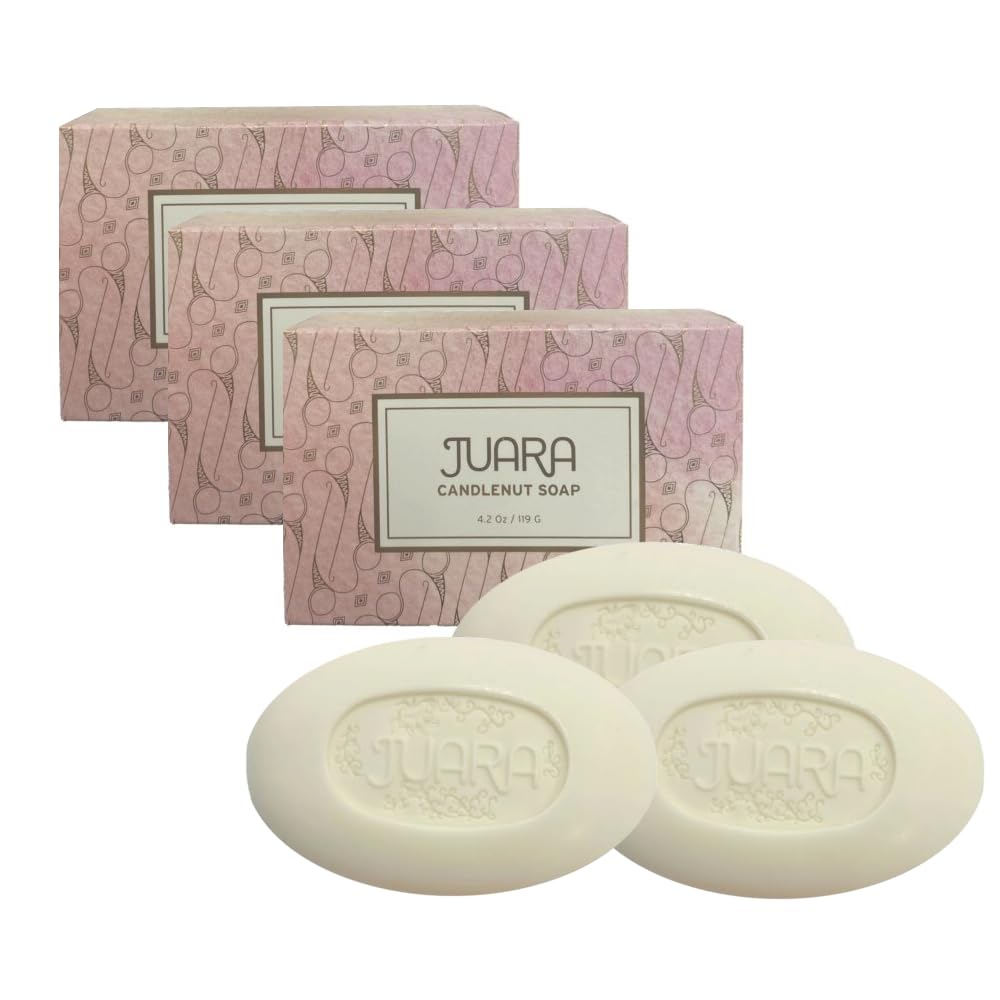 Juara - Candlenut Bar Soap | Lather on Hands, Body | Safely Cleanses | Gently Softens | Deeply Moisturizes | Pure Ingredients | Cruelty Free, Paraben & Sulfate Free | 4.2  (3 Bar Bundle)