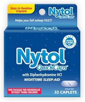 Nytol Nighttime Sleep Aid Quick Caps with Diphenhydramine HCl 25 mg, 3