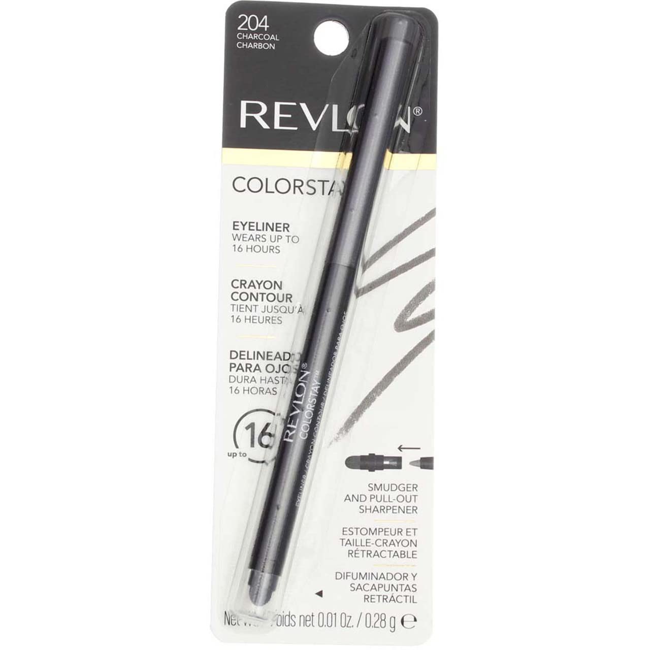 Revlon ColorStay Eyeliner Pencil, Charcoal [204], 0.01  (Pack of 12)