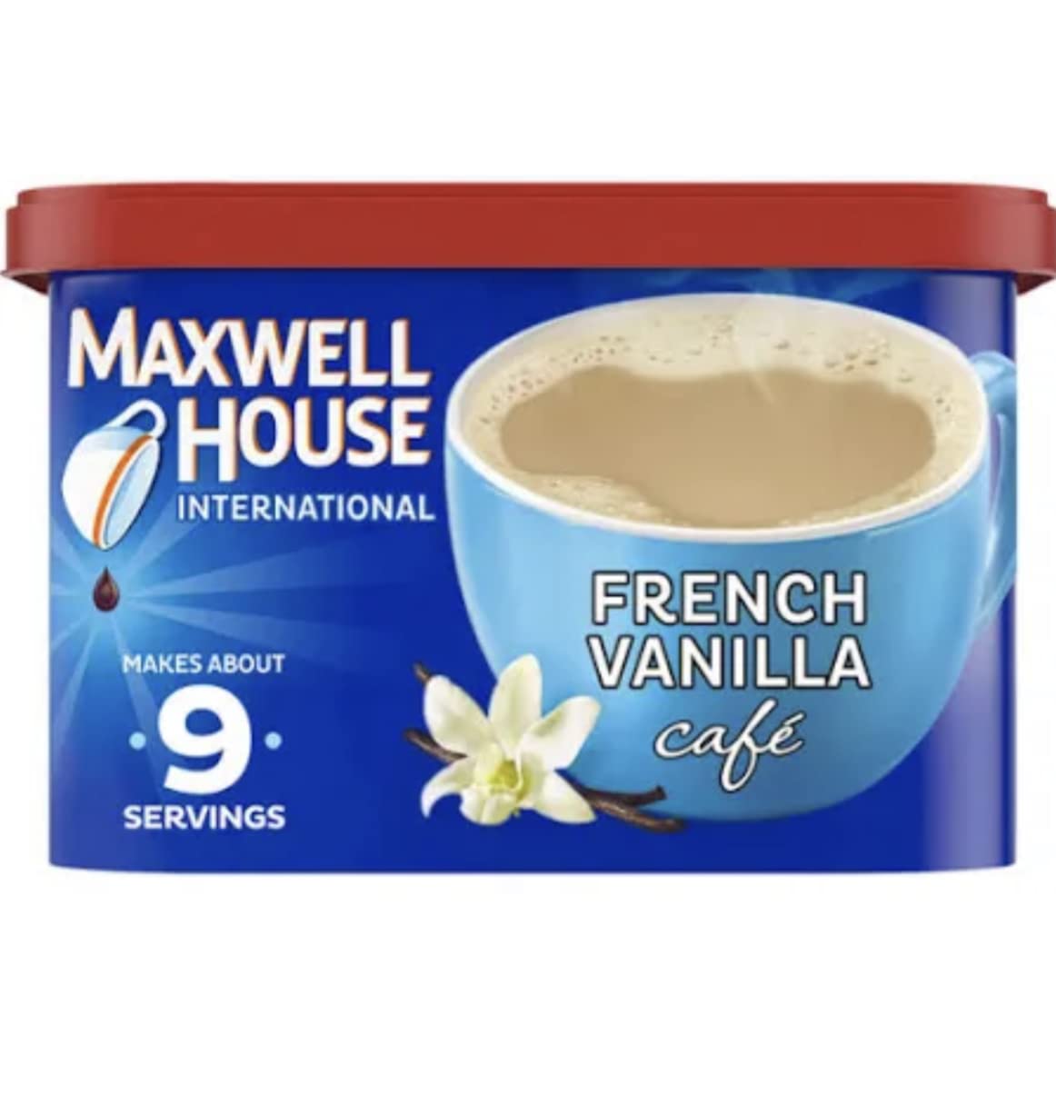 Maxwell House International French Vanilla Beverage Mix, Tub, Pack of 4