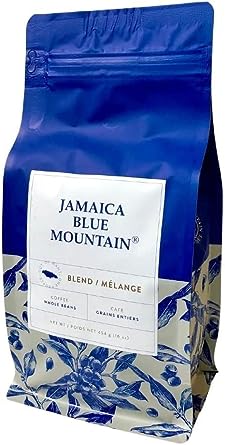 JA Coffee – Jamaica Blue Mountain Caribbean Coffee Blend, Medium Roast, Whole Beans - Premium Arabica, Bag