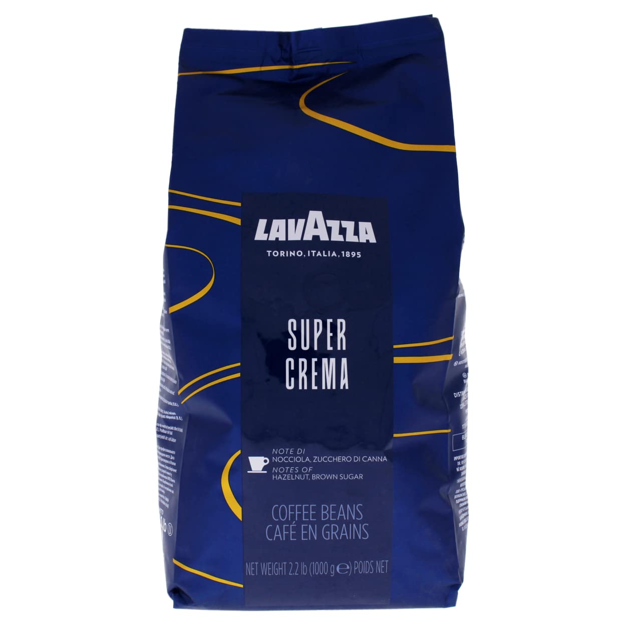 Lavazza Super Crema Whole Bean Espresso Coffee, Bag, Vacuum-Packed