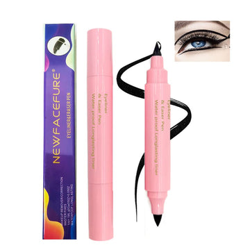 Newfacefure Eyeliner and Eraser Pen, 2in1 Felt Waterproof Soft Eye Liner with Erasable Makeup Cosmetic Corrector Cleansing Pen, Lip Liner Eyeb