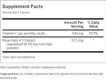 Swanson Vitamin C with Rose Hips 500 Milligrams 400 Capsules