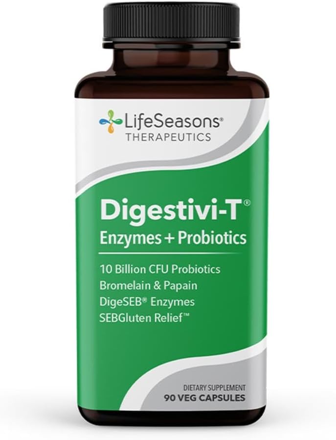 Lifeseasons - Digestivi-T - Digestive Enzymes & Probiotic Supplement -2.89 Ounces