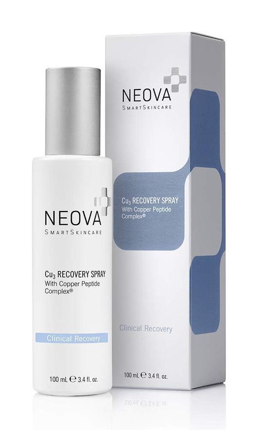 NEOVA SmartSkincare Cu3 Recovery Spray cools and moistens with droplets of Copper Peptide Complex to comfort tender skin