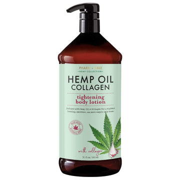 PHARM TO TABLE Hemp Oil and Collagen Body Lotion, Helps Hydrate and Nourish Dry Skin, Locks in Moisture, 32 / 960ml