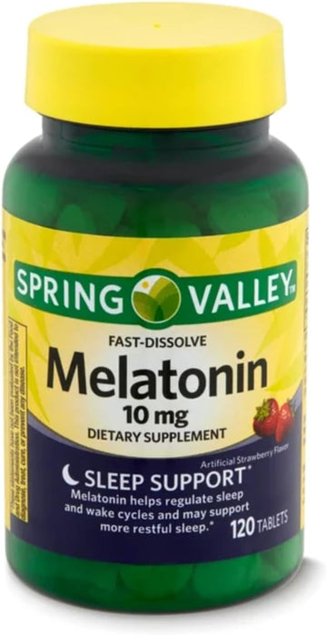 Spring Valley Fast-Dissolve Melatonin, 10 Mg, 120 Tablets By Spring Va