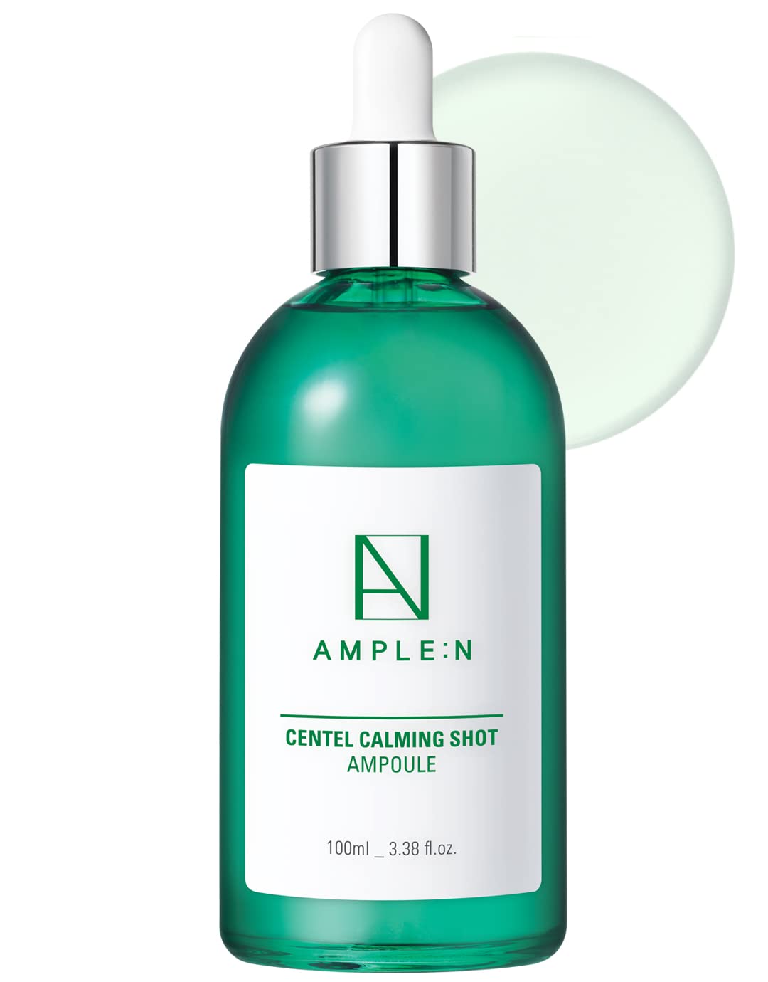 AMPLE:N Centel Calming Shot Ampoule - Soothing Face Serum with Centella Asiatica to Calm Irritated & Sensitive Skin - Redness Relief, Acne Spot Treatment & Moisturizing, 3.38 .