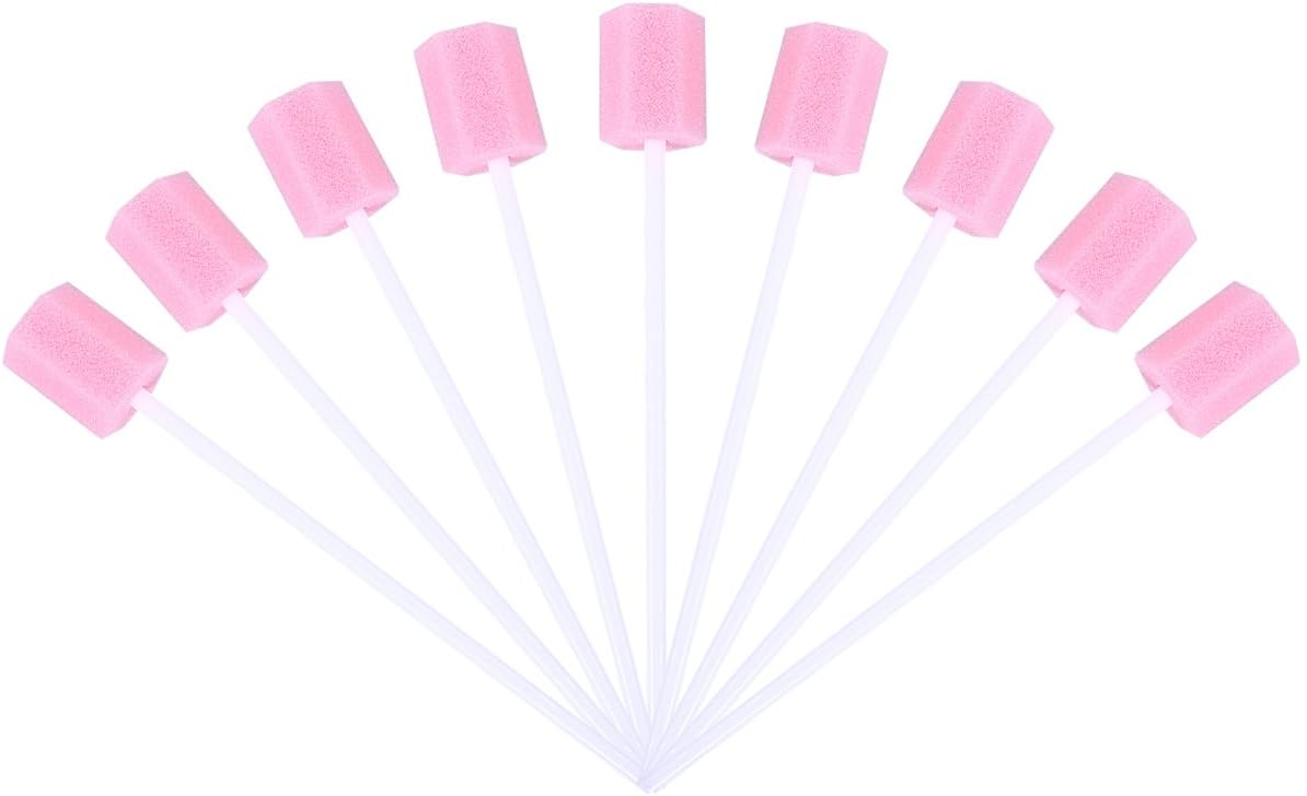 ULTNICE 100pcs Disposable Oral Care Swabs Tooth Cleaning Mouth Swabs Oral Swabs Pink…