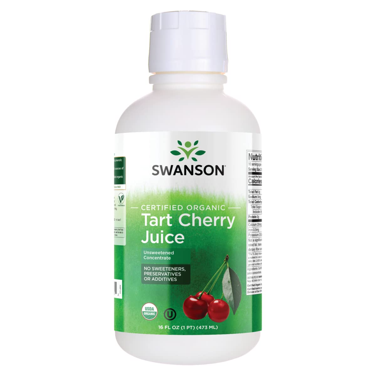 Swanson Tart Cherry Juice Concentrate 16 Fl Ounce (1 Pt) (473 Ml) Liqu