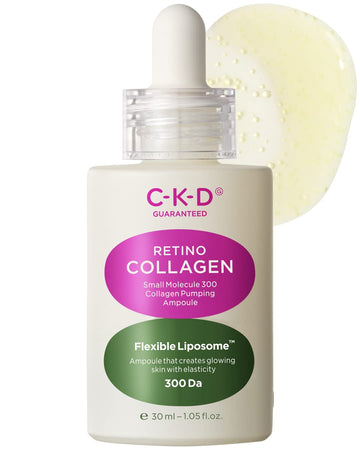 CKD Retino Collagen Small Molecule 300 Collagen Pumping Ampoule, Dual Function Face Ampoule for Wrinkle Care and Tone Correction, Anti-aging Serum to Improve Skin Density, Resilience & Firmness, 1.01 .