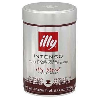 illy, Ground Espresso Coffe, Dark Roast, Tins (Pack of 2) by illy [Foods]