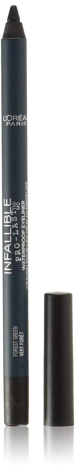 L'Oreal Paris Makeup Infallible Pro-Last Pencil Eyeliner, Waterproof and Smudge-Resistant, Glides on Easily to Create any Look, Forest Green, 0.042