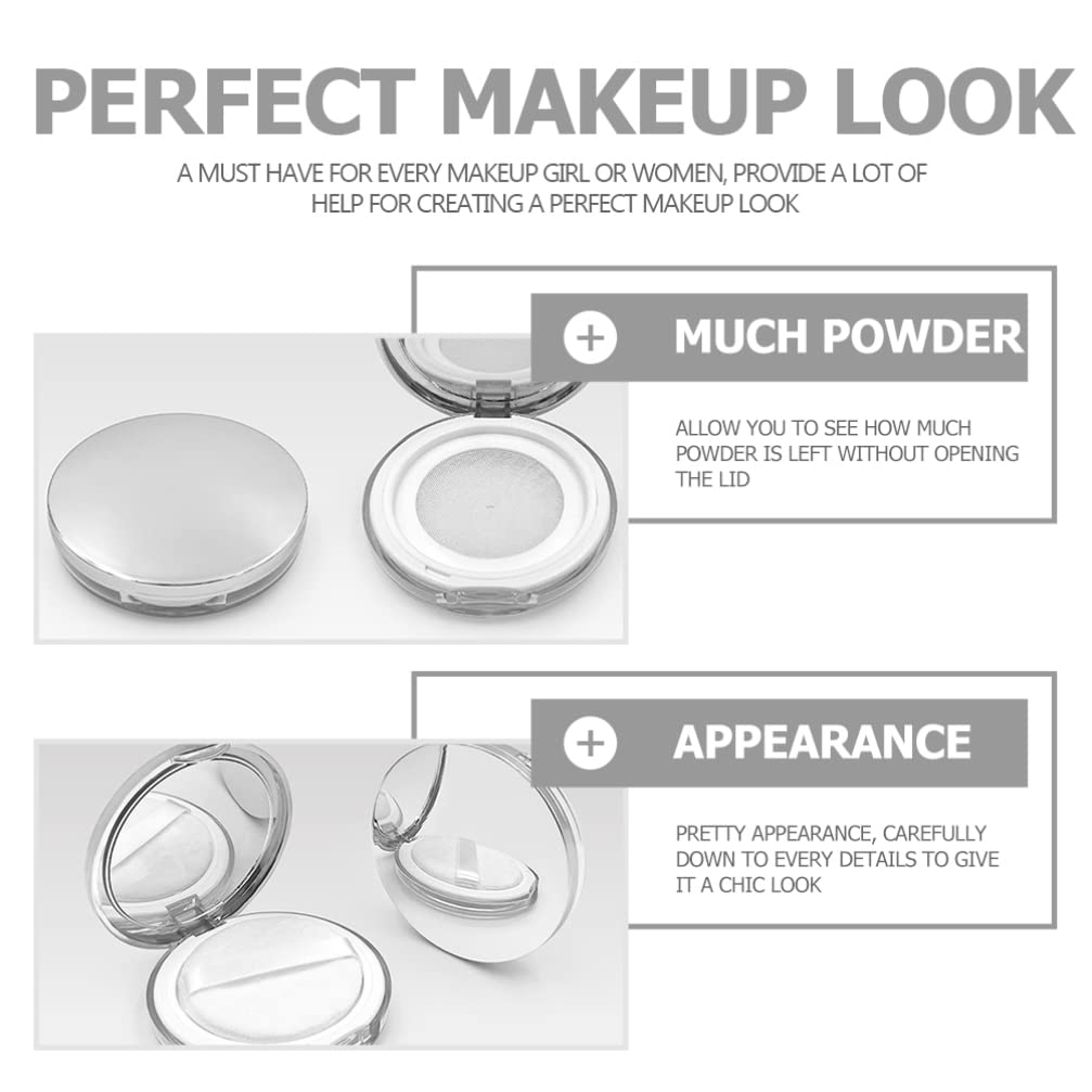 KALLORY Makeup Container Makeup Powder Puffs Empty Powder Co