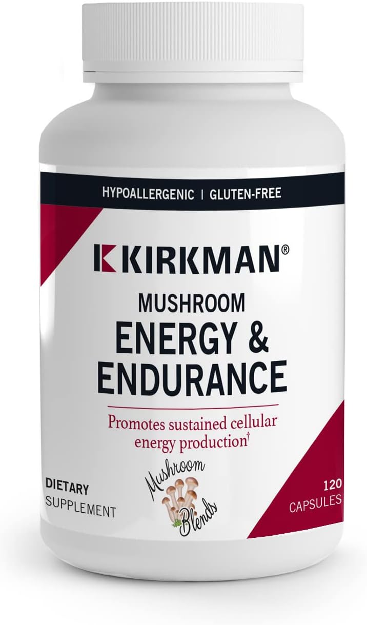 Kirkman - Mushroom Energy & Endurance - 120 Capsules - Promotes Sustai