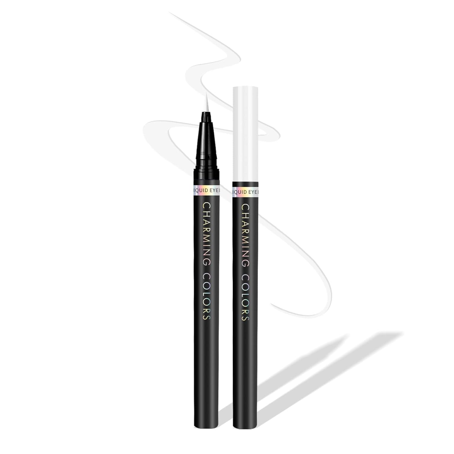 Music ower Eyeliner Pen,Colored Matte Liquid Eyeliner Waterproof Smudge Resistant with Precise Tip (White)