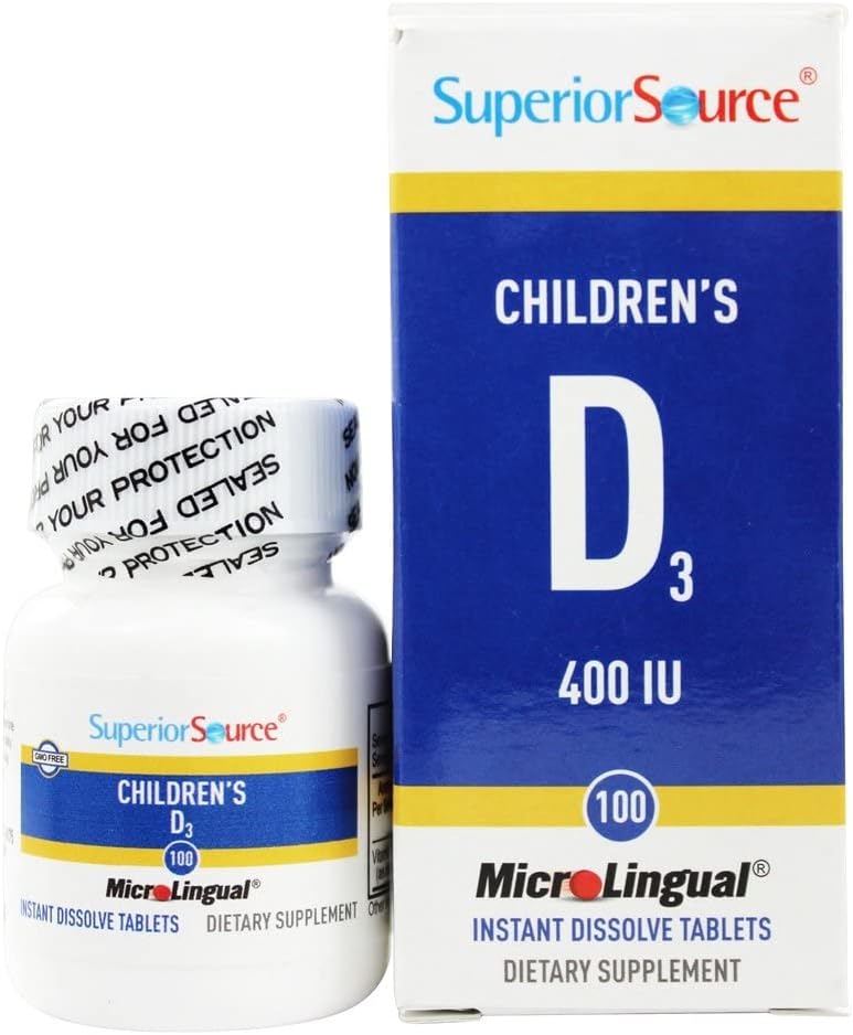 Superior Source Children'S Vitamin D 400Iu Tablets, 100 Count