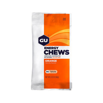 GU Energy Chews, Orange Energy Gummies with Electrolytes, 12 Bags (24 1.59 Pounds