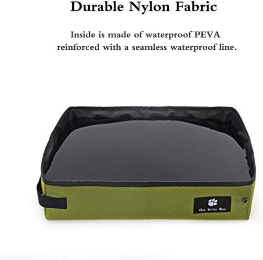 Misyue Cat Outdoor Collapsible Litter Box Light Weight Soft Foldable Waterproof Pet Cat Easy Cleaning Litter Pan Portabl