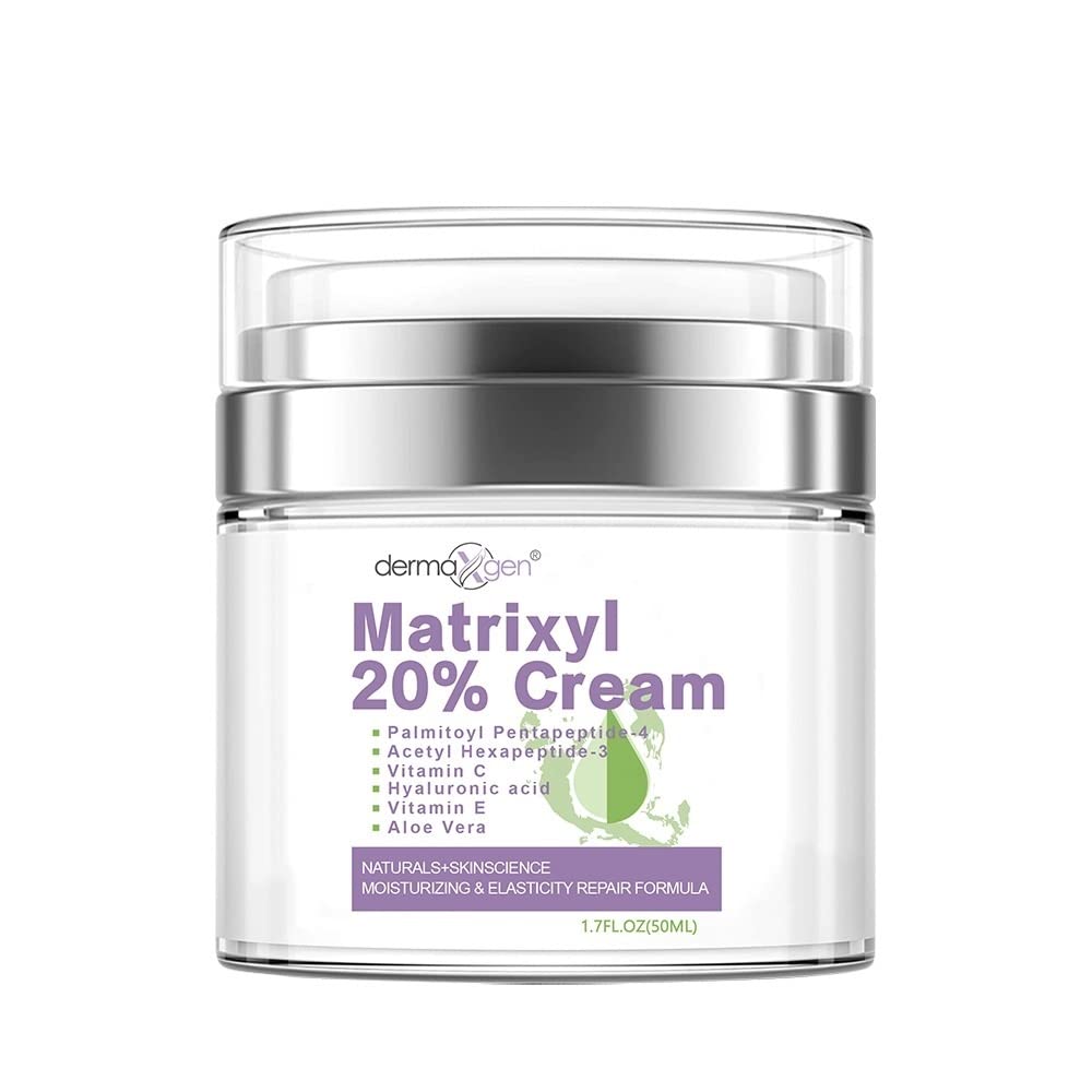 Dermaxgen 20% Matrixyl 3000 Face Cream – Skin Elasticity Repair Cream - Matrixyl 3000 Peptides Lift & Firm Cream with Vitamins C and E, Hyaluronic Acid, Aloe Vera - Anti Wrinkle Serum Matrixyl – 1.7  (20% Peptide Cream) (20% Peptide Cream)