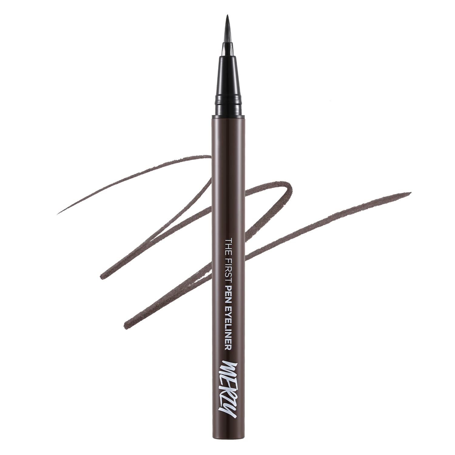 BY MERZY The First Pen Liquid Eye Liner | Waterproof Eyeliner, Long Lasting, Smudge-Resistant, High-Intensity Color | (P2, Dark Brown, Brownie)