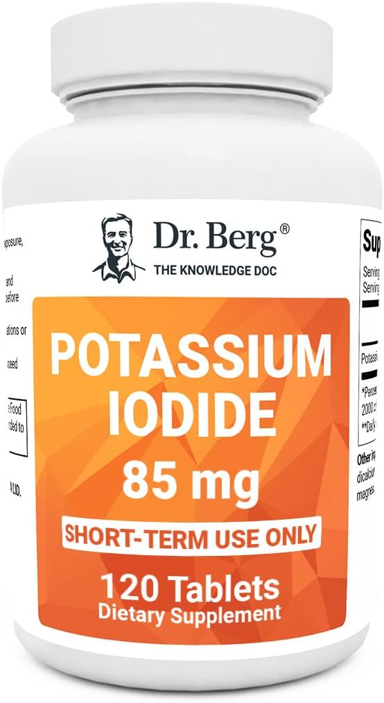 Dr. Berg's Incredible Potassium Iodide Tablets - Now 120 Tablets with a Smaller Easy-to-Swallow Size - Potassium Iodide Pills for Adults - Potassium Supplement