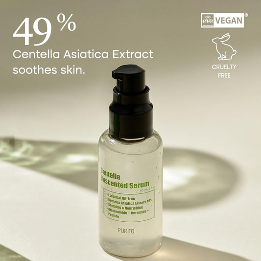 PURITO Centella Unscented Serum 60/ 2 ., serum for face, Centella Asiatica,Recovery facial SERUM,Calming soothing Serum