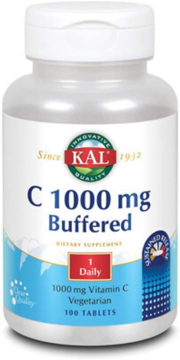 KAL Vitamin C Buffered Sustained Release Tablets, 1000 mg, 100 Count