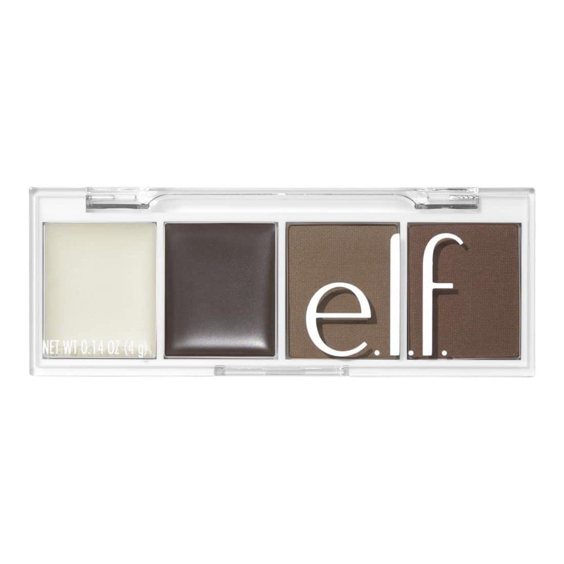 e.l.f. Bite-Size Brow, Mini Brow Quad with Ultra-Pigmented Waxes & Powders, Eyebrow Grooming & Makeup Kit, Neutral Brown, 0.14