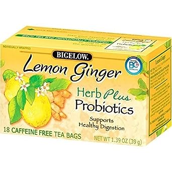 5 Savers Package:Bigelow Tea Herb Plus Probiotics Lemon Ginger (6X18 Bag )5