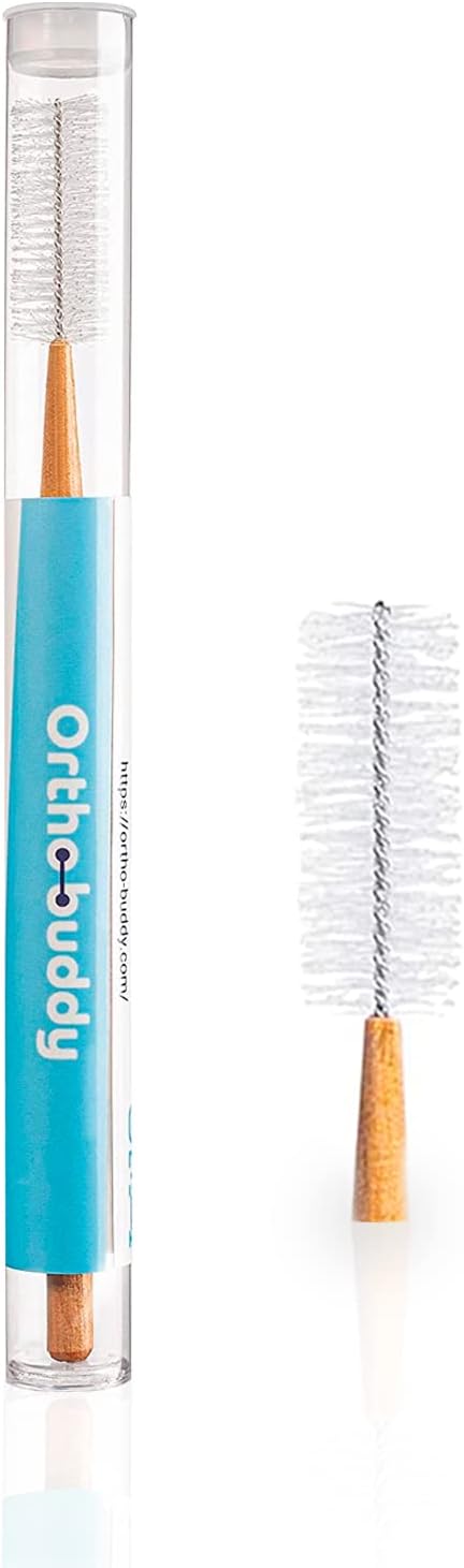 Ortho-buddy Orthodontic Toothbrush for Braces, Nylon Bristle Toothbrush for Teens & Adults with Braces, Brackets, and Wires for Regular & Interdental Cleaning of Teeth & Gums - Brown, Pack of 1