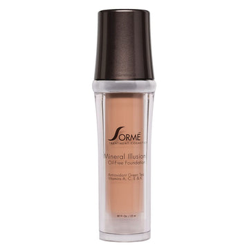 Sorme Mineral Illusion Foundation | Oil-Free Liquid Foundation | With Shea Butter, Green Tea, and Vitamins A, C, and E | Hydrating Mineral Makeup Foundation for Face and Body