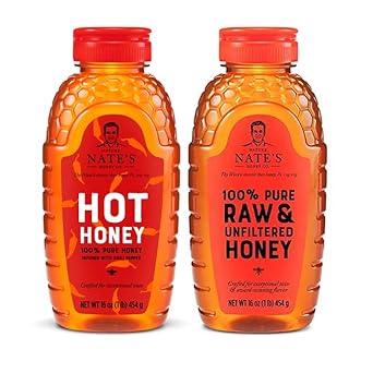 Nate’S Holiday Honey Bundle, 2 Honey Products, Hot Honey + Raw & Unfiltered Honey, Perfect For Gifting, Holiday Recipe I