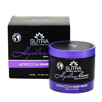 SUTRA Professional Moroccan Hair Mask - Deep Conditioning Treatment for Damaged Hair, Organic & Sulfate Free, Conditioner with Jojoba and Vitamin E Oil, All Hair Types, 10.14