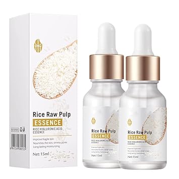 2PCS Rice Raw Pulp Essence Crema De Arr Para La Piel De Cara Y, Exfoliante De Arr Para La Cara,Crema De Arr para La Piel De Cara Y Cerrar Los Poros Quitar Manchas