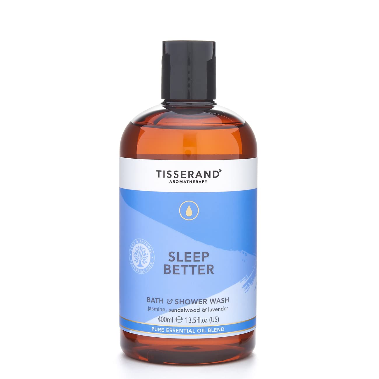Tisserand Aromatherapy | Sleep Better | Lavender Bath & Shower Wash With Jasmine & Sandalwood | 100% Pure Essential Oil Blend | 400ml