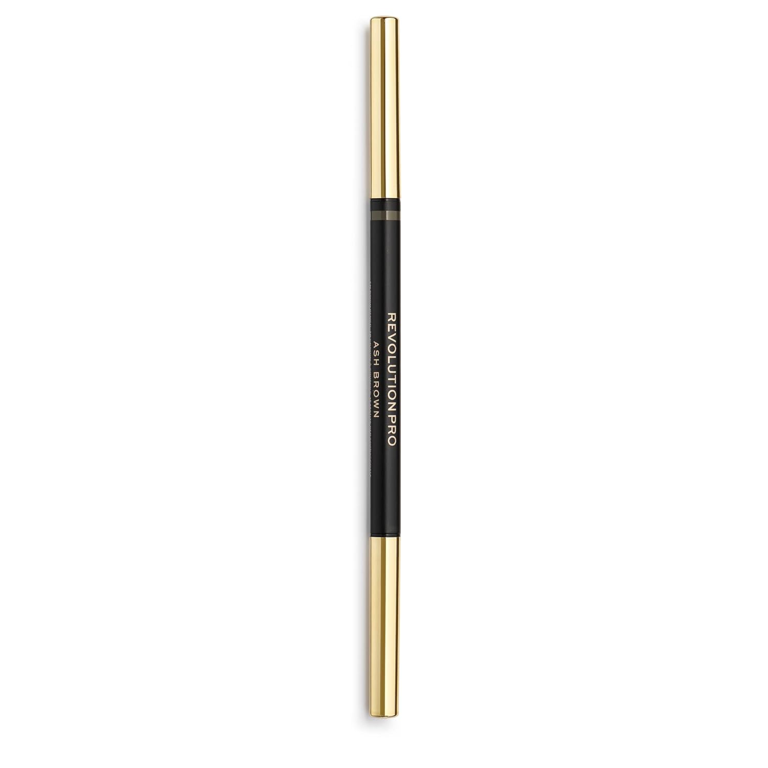 Revolution Pro Define & Fill Micro Brow Pen, Dual Ended Eyebrow Pen, Spoolie & Brow Filler In One Pen, Vegan & Cruelty-Free, Ash Brown