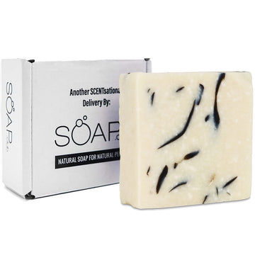 Soap Club Cedarwood Mens Soap Bar for Body and Hair - Refreshing Masculine Scent with Tea Tree - Exfoliating Bath Soap with Sea Salt, Activated Charcoal - Soap Box makes an Ideal Gift Set for Men