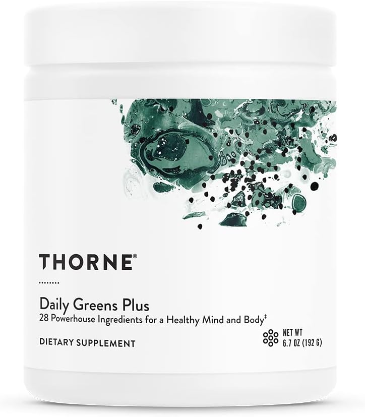 Thorne Daily Greens Plus - Comprehensive Greens Powder with Matcha, Spirulina, Moringa and Adaptogen, Mushroom and Antioxidant Blends - Refreshing, Mint avor 6. - 30 Servings