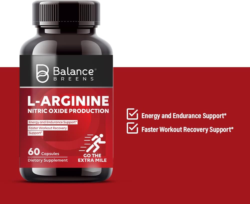  L-Arginine Nitric Oxide Booster 60 Capsules - Powerful Work