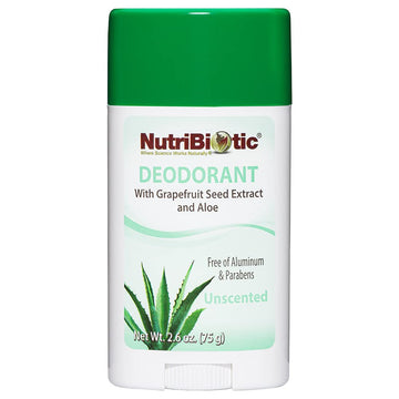 NutriBiotic Unscented Deodorant with GSE, 2.6  Stick | with Witch Hazel, Grapefruit Seed Extract & Aloe | Vegan & Free of Aluminum, Paraben, Phthalates, Gluten, GMO's & Fragrance