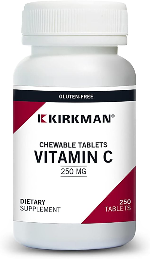 Kirkman Labs Vitamin C 250 mg Chewable Tablets with Stevia-250 Count