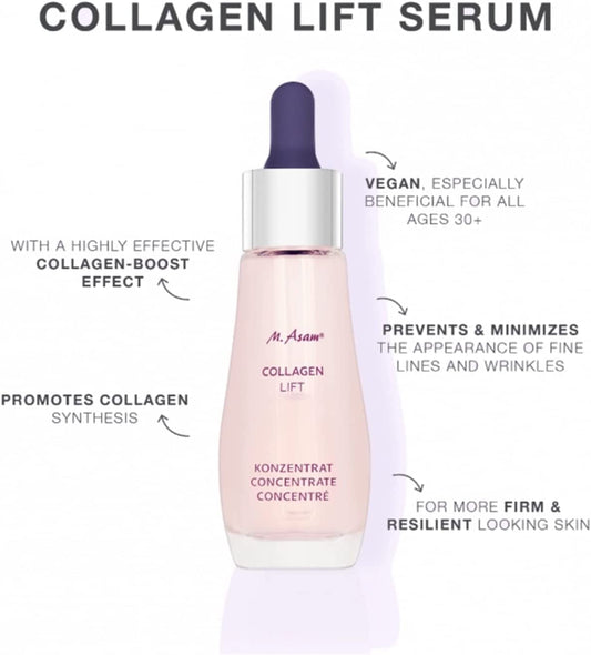 M. Asam Collagen Lift Concentrate – Anti-Aging Concentrate with Collagen, supports the skin’s elastin & collagen synthesis, Collagen Face Serum Taut Contours & Elasticity, 1.01