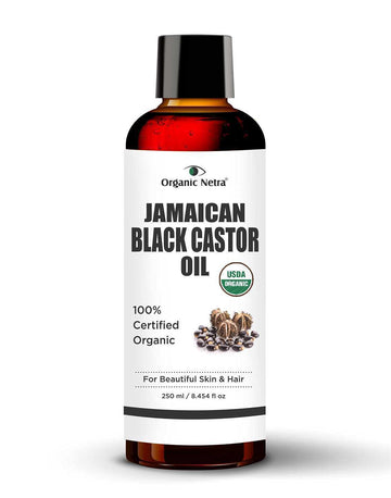 Organic Netra Cold Pressed Jamaican Black Castor Oil for Hair Growth | For Healthy, Thick and Black Hair | Reduces Acne
