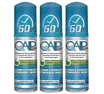 Orthodontic Cleaner by OAP Cleaner | Retainer Cleaner, Denture Cleaner, and Mouth Guard Cleaner | 60 Second Foam Cleanser | Paraben, Sulfate and Triclosan Free | 44.3 , 3 Bottles