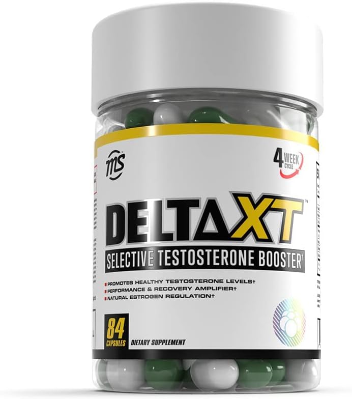 Man Sports Delta XT Testosterone Booster for Men and Women with DIM, Fenugreek, MACA, 84 Capsules