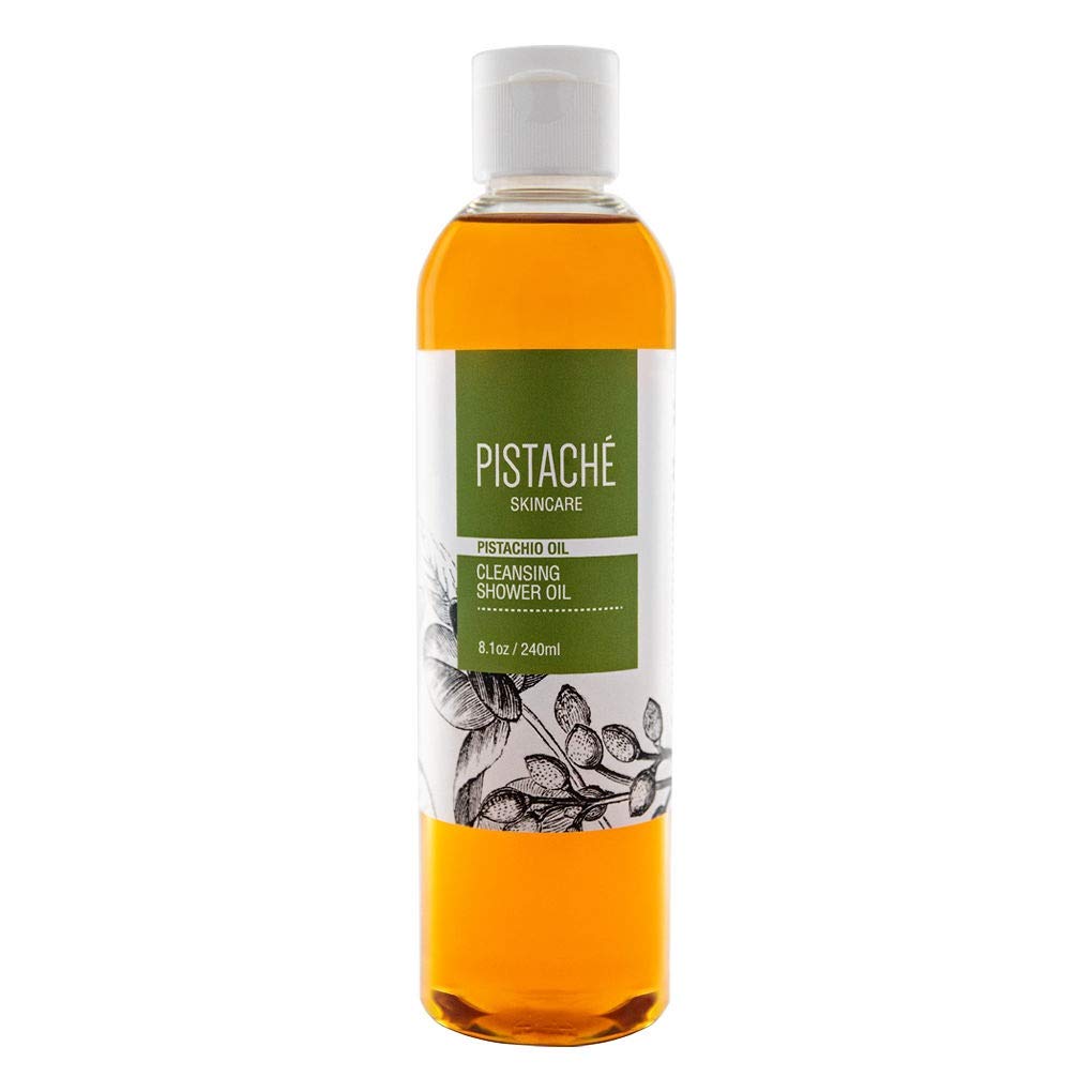 Pistaché Skincare Pistachio Oil Cleansing Shower Oil (Oil to Foam Formula) + Moisturizing and Nourishes + Softening + Vitamin E + Antioxidant Protection, 8.1