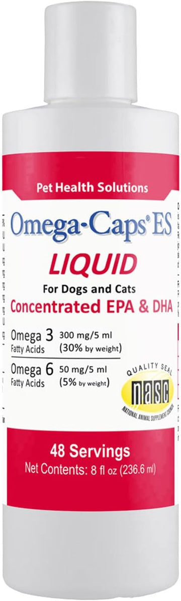 Omega-Caps ES Liquid - Vitamins, Minerals, Omega-3 Fatty Acids, Antioxidants for Dogs and Cats - 8 fl oz